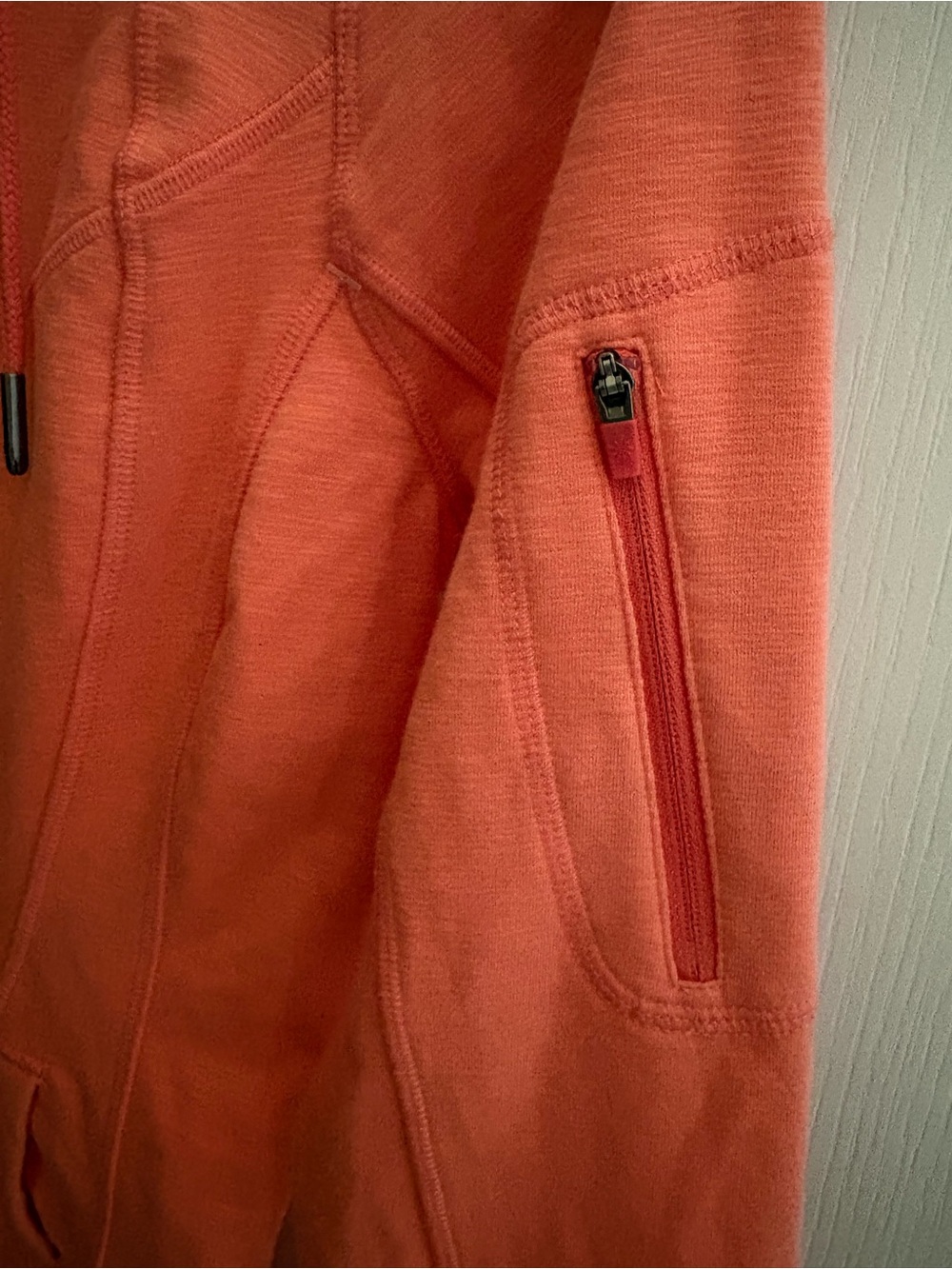 NWT Athleta Coral Orange Slub Strength Zip Hoodie for Women - Picture 5 of 5